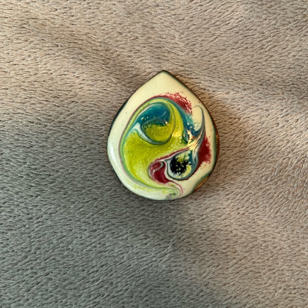 Irish enamel copper brooch